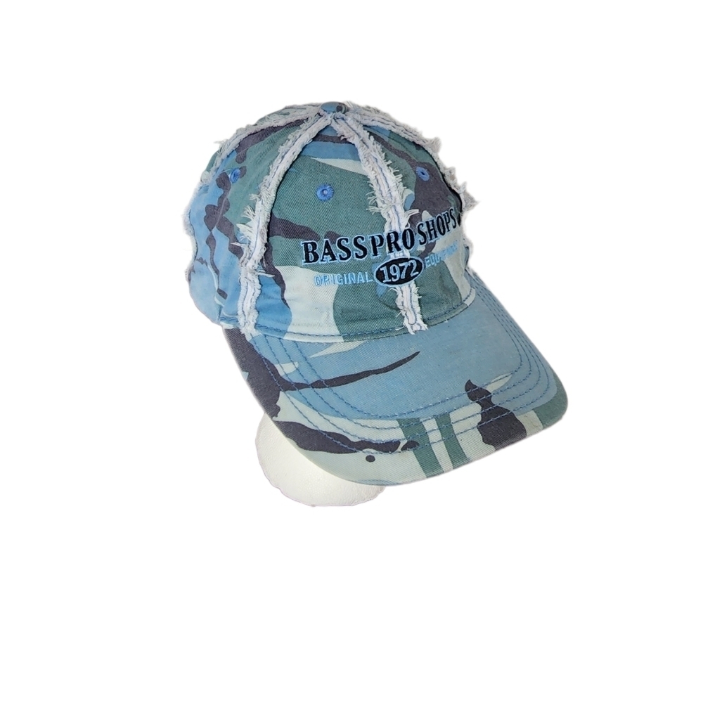 Bass Pro Blue & Green Camo Print Baseball Cap